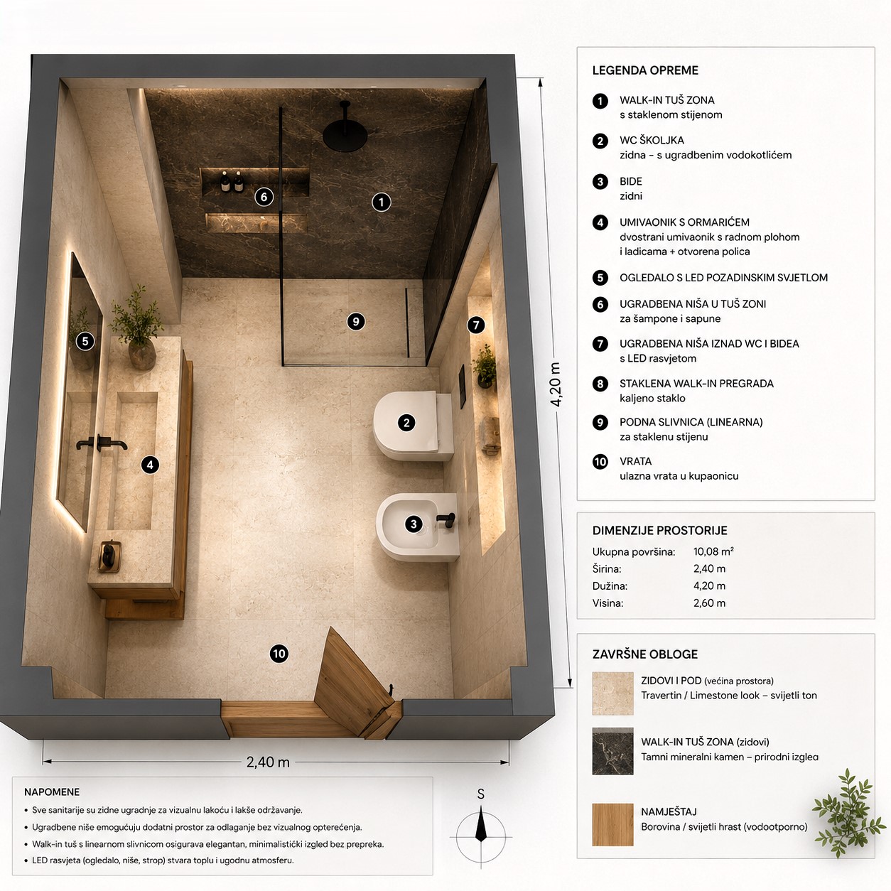Tlocrt za model kupaonice 138 - ML za renovaciju